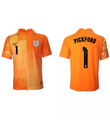 Anglia Jordan Pickford #1 Bramkarskie Koszulka Wyjazdowych MŚ 2022 Krótki Rękaw